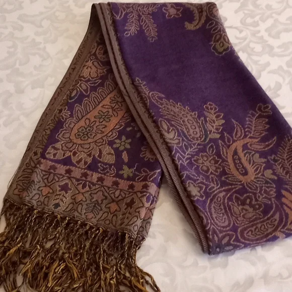 Purple Multi Pashmina, 26x64 (NWOT) - Picture 2 of 3